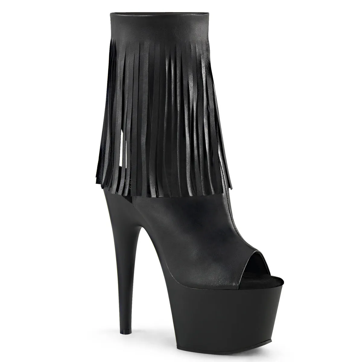 ADORE-1019 Pleaser Black Faux Leather Sexy Platform Shoes (Pole Dancing Heels)