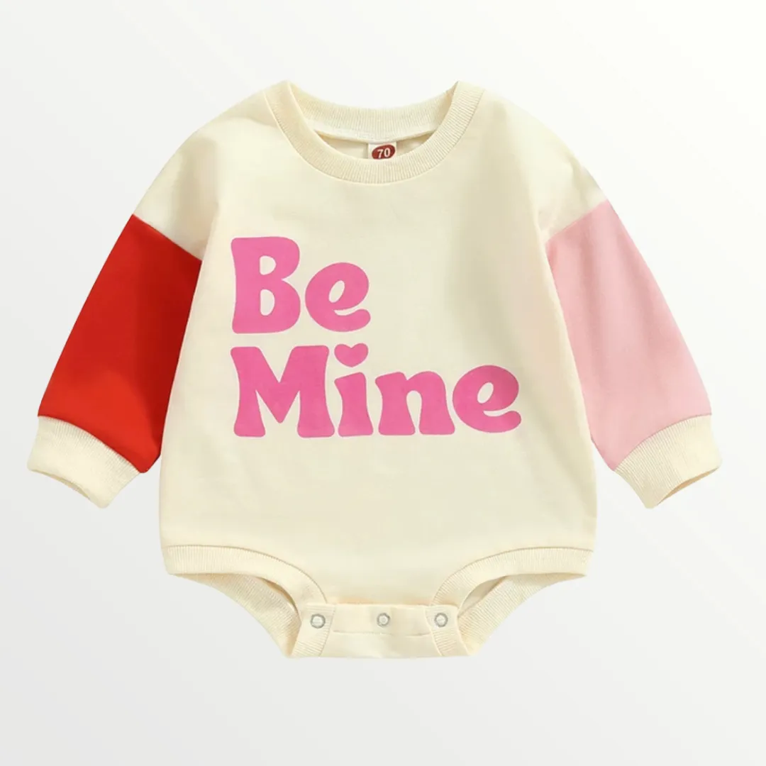 Be Mine sweatshirt romper