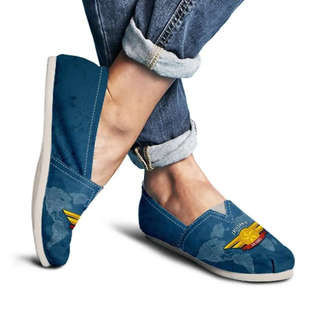 California Air Force Wings Casual Canvas Slip on Shoes Women's Flats