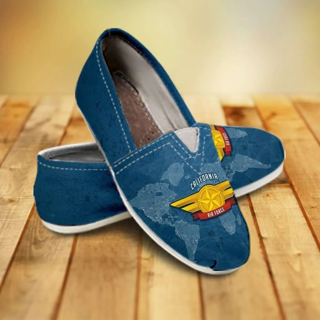 California Air Force Wings Casual Canvas Slip on Shoes Women's Flats