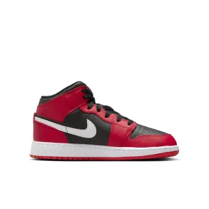 Jordan - Boy - GS Air Jordan 1 Mid - Black/White/Gym Red
