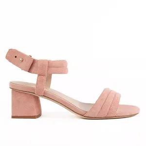 Kilian Pink | Suede mid heel sandal