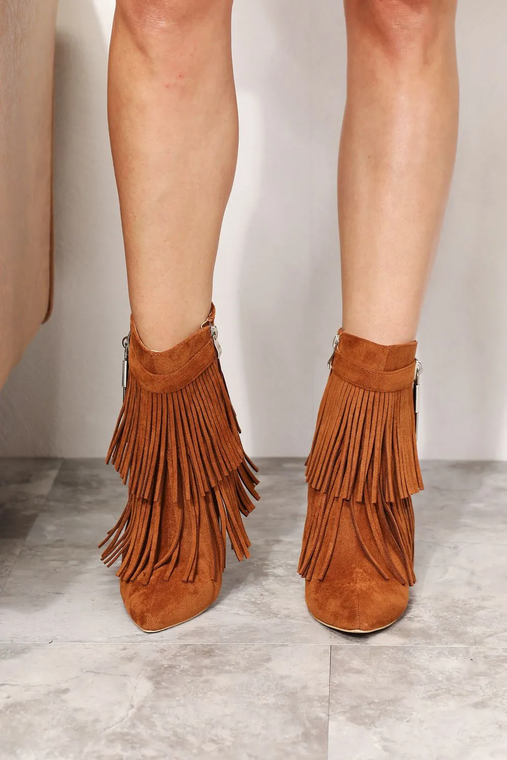 Lanie Tassel Wedge Heel Ankle Booties