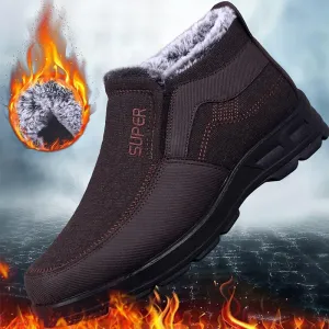 Men's Velvet Walking Casual Outdoor Waterproof Warm Loafers
