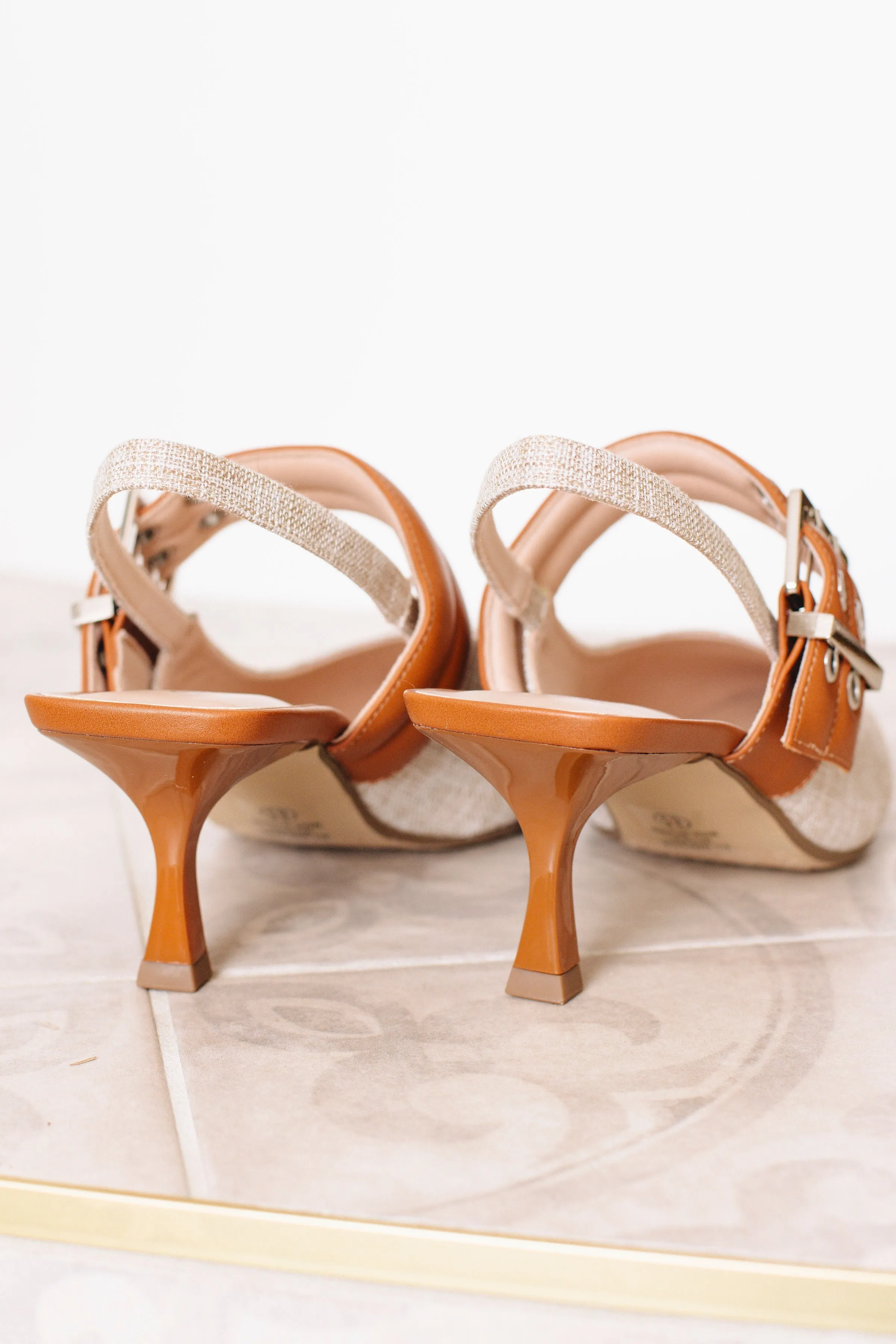Natural Tan Pointed Toe Heel