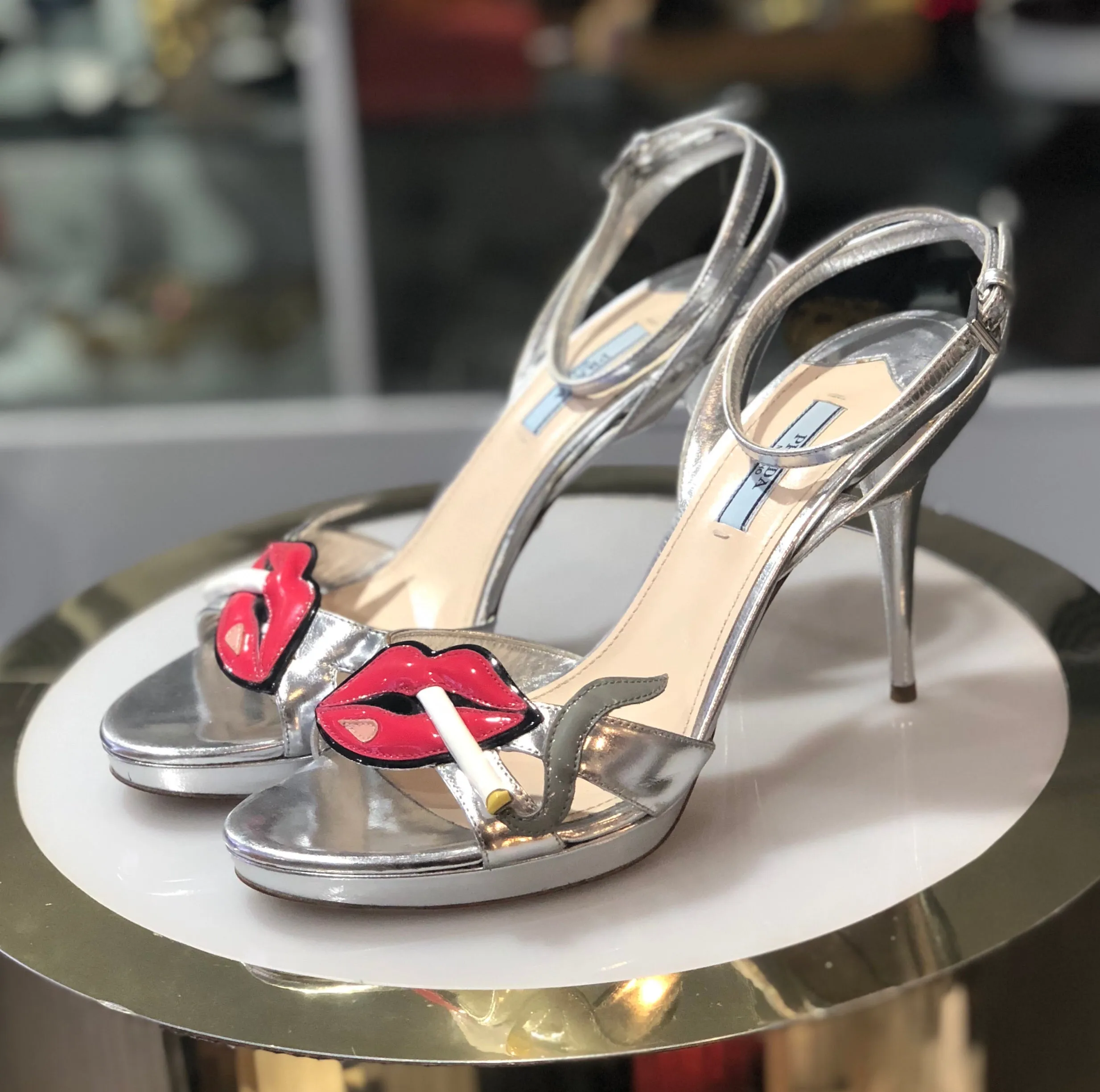 Prada lips and cigarette heels