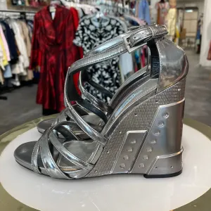 Prada Silver Industrial Wedges