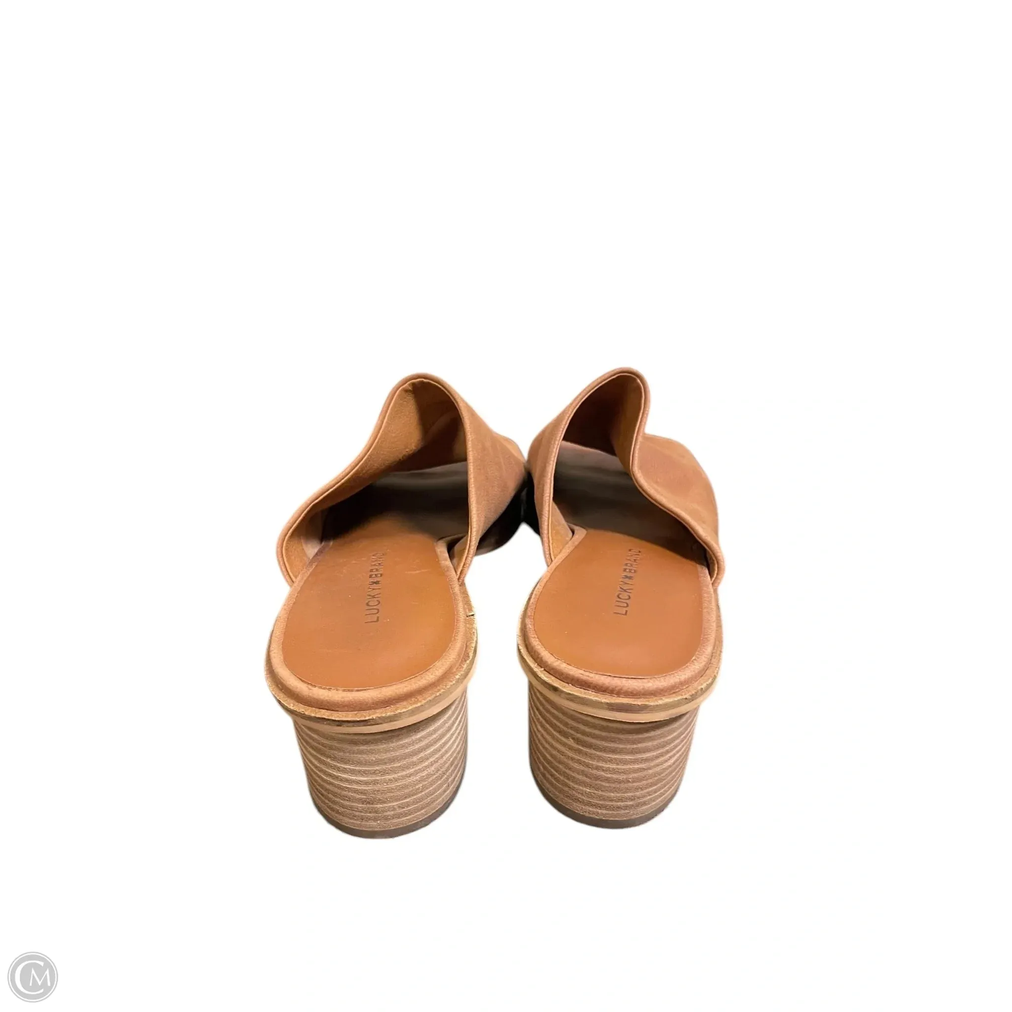Sandals Heels Block By Lucky Brand In Brown, Size: 8.5