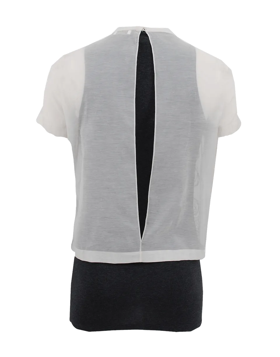 Silk Top with Monili Swirl