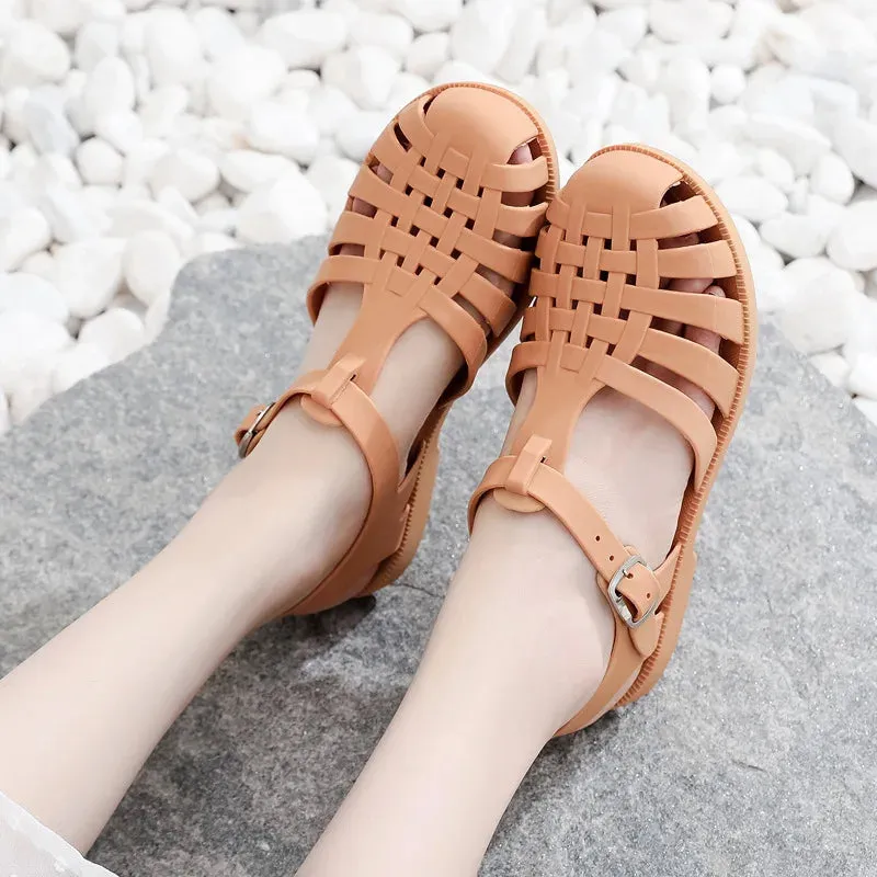 Women Flat Sandlas Hollow-carved Design Fashion Comfortable Outdoor Sports Beach Cool Slippers - WSD50233
