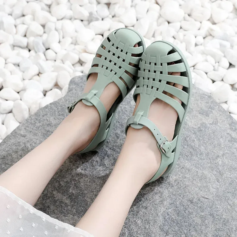 Women Flat Sandlas Hollow-carved Design Fashion Comfortable Outdoor Sports Beach Cool Slippers - WSD50233
