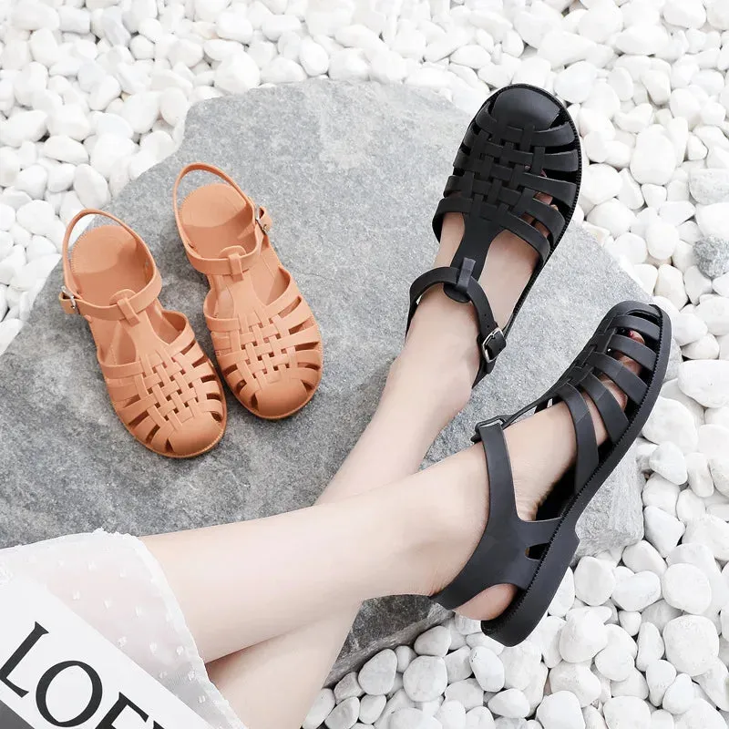 Women Flat Sandlas Hollow-carved Design Fashion Comfortable Outdoor Sports Beach Cool Slippers - WSD50233