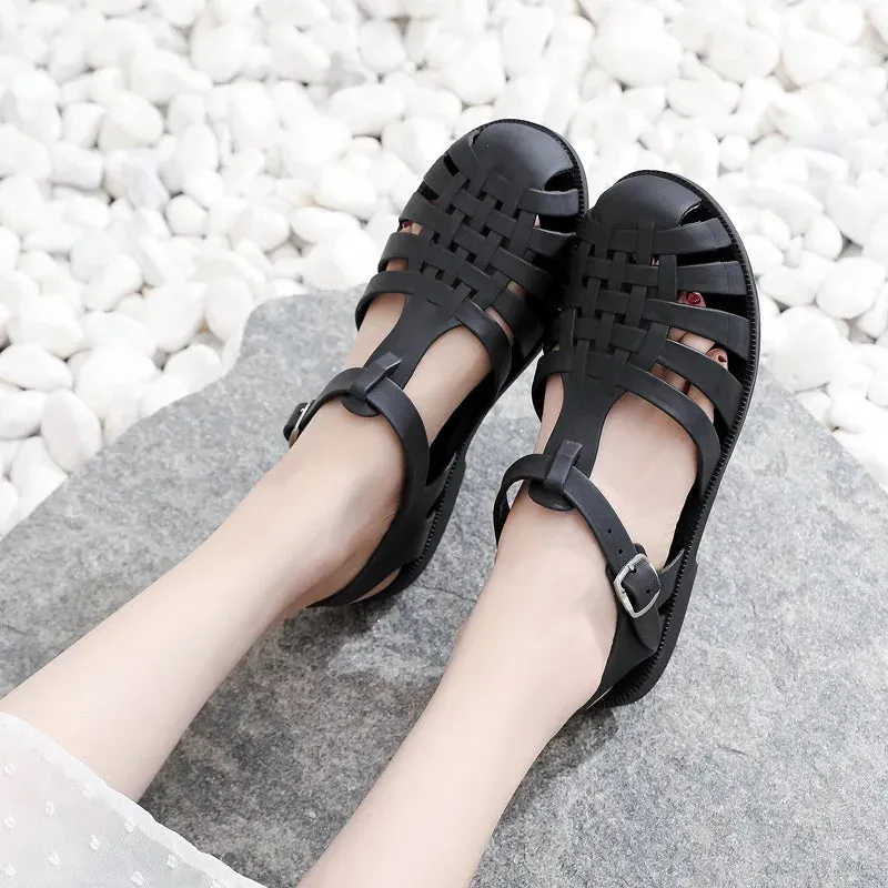 Women Flat Sandlas Hollow-carved Design Fashion Comfortable Outdoor Sports Beach Cool Slippers - WSD50233