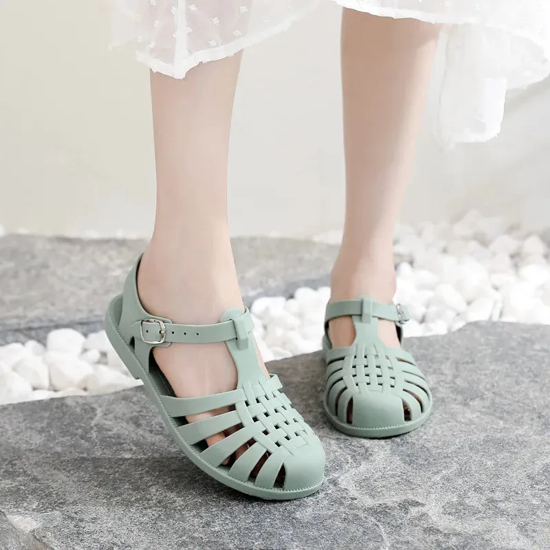Women Flat Sandlas Hollow-carved Design Fashion Comfortable Outdoor Sports Beach Cool Slippers - WSD50233